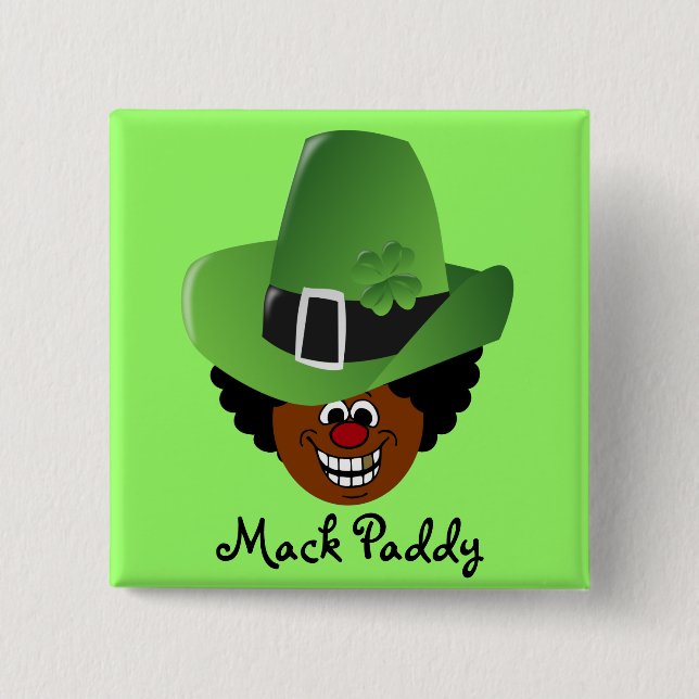 Pimped Out St. Patrick's Day Leprechaun Pinback Button (Front)