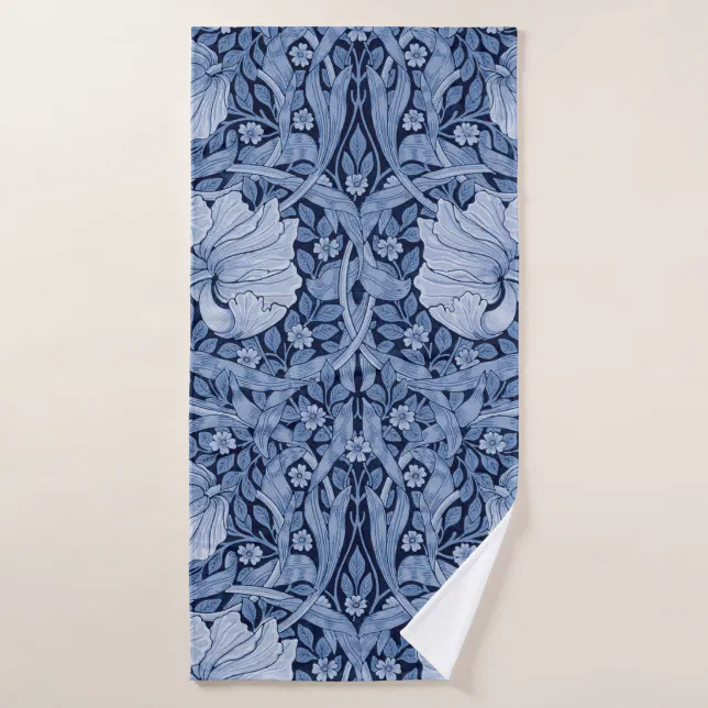 Pimpernel Blue Monotone, William Morris Bath Towel | Zazzle