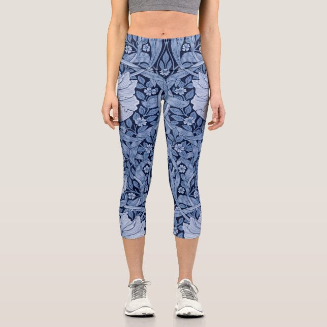 Pimpernel Blue Monotone, William Morris Capri Leggings (Front)