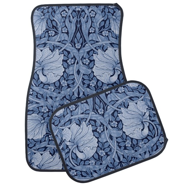 Pimpernel Blue Monotone, William Morris Car Floor Mat (Set)