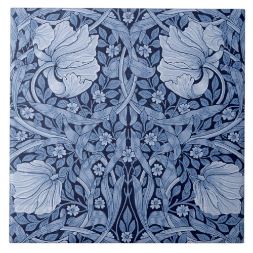Pimpernel Blue Monotone William Morris Ceramic Tile