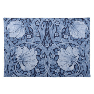 Pimpernel Blue Monotone, William Morris Cloth Placemat