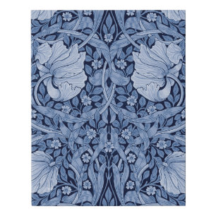 Pimpernel Blue Monotone, William Morris Faux Canvas Print