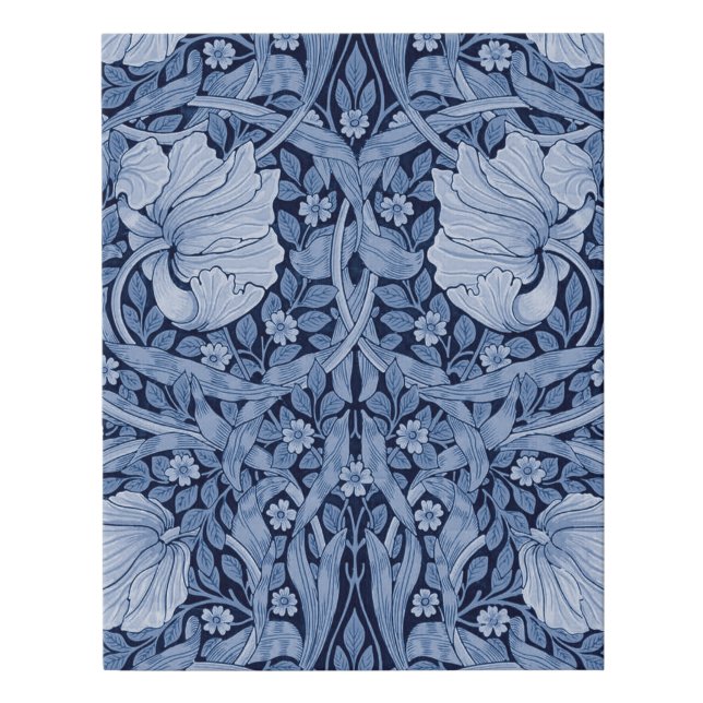 Pimpernel Blue Monotone, William Morris Faux Canvas Print (Front)