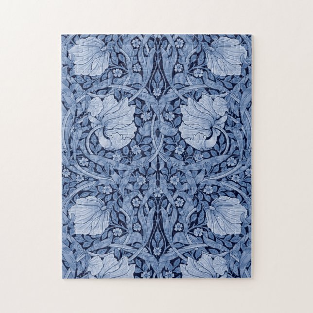 Pimpernel Blue Monotone, William Morris Jigsaw Puzzle (Vertical)