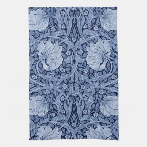 Pimpernel Blue Monotone William Morris Kitchen Towel