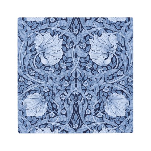 Pimpernel Blue Monotone William Morris Metal Print