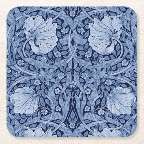 Pimpernel Blue Monotone William Morris Square Paper Coaster