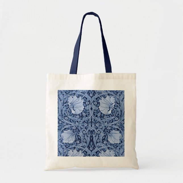 Pimpernel Blue Monotone, William Morris Tote Bag (Front)