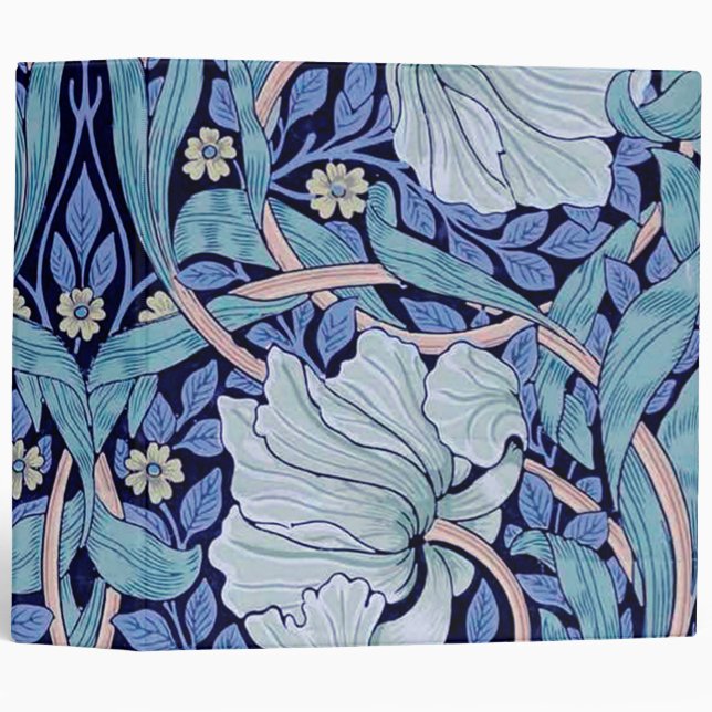 Pimpernel Blue, William Morris 3 Ring Binder (Front/Spine)
