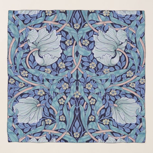 Pimpernel Blue, William Morris Scarf (Front)