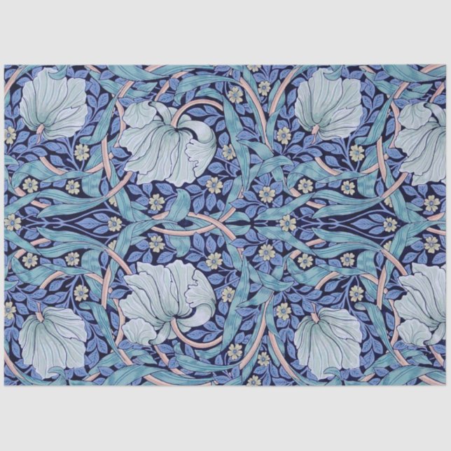 Pimpernel Blue, William Morris Tissue Paper (Front)