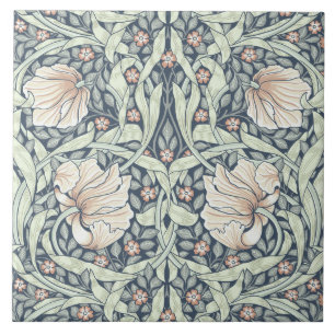 Pimpernel by Nouveau,William Morris,pink pastels Ceramic Tile