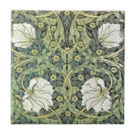 Pimpernel by William Morris Ceramic Tile<br><div class="desc">A wallpaper pattern by William Morris (1834-1896),  Pimpernel (1876). White poppies with green leaves and yellow pimpernel flowers.</div>