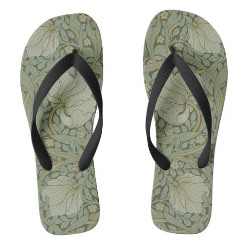 Pimpernel by William Morris Vintage Floral Textile Flip Flops