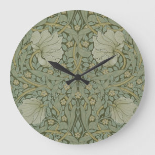 Pimpernel by William Morris Vintage Floral Textile Large Clock