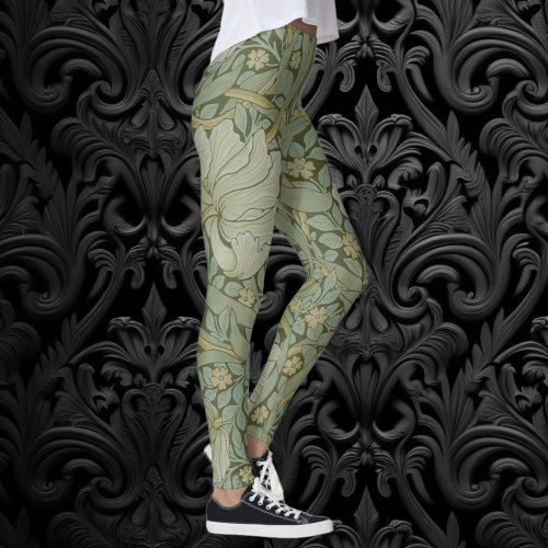 Pimpernel by William Morris Vintage Floral Textile Leggings