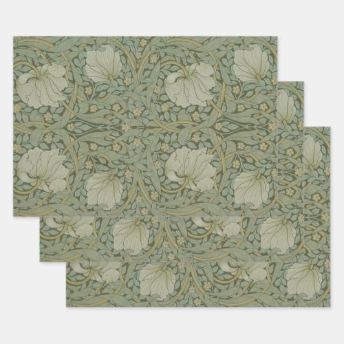 Pimpernel by William Morris Vintage Floral Textile Wrapping Paper Sheets