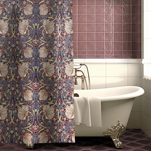 Pimpernel Dusty Blue  Pink William Morris Shower Curtain