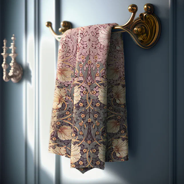 Pimpernel Dusty Rose & Blue William Morris Bath Towel Set | Zazzle
