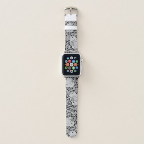 Pimpernel Gray Monotone William Morris Apple Watch Band