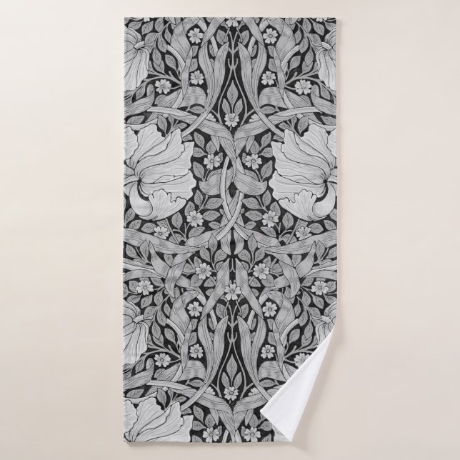 Pimpernel Gray Monotone, William Morris Bath Towel (Bath Towel)