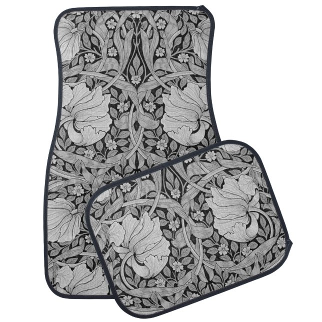 Pimpernel Gray Monotone, William Morris Car Floor Mat (Set)