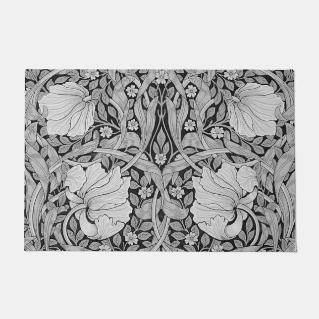 Pimpernel Gray Monotone, William Morris Doormat (Front)