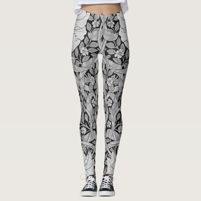 Pimpernel Gray Monotone, William Morris Leggings (Front)
