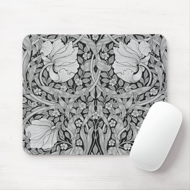 Pimpernel Gray Monotone, William Morris Mouse Pad (With Mouse)
