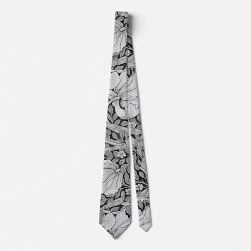 Pimpernel Gray Monotone William Morris Neck Tie