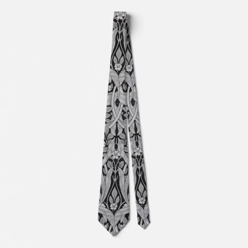 Pimpernel Gray Monotone William Morris Neck Tie