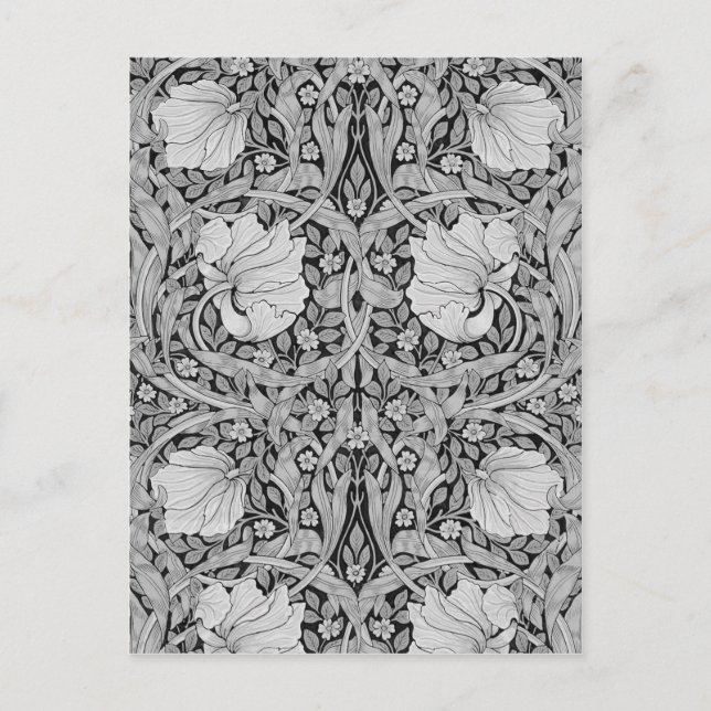 Pimpernel Gray Monotone, William Morris Postcard (Front)