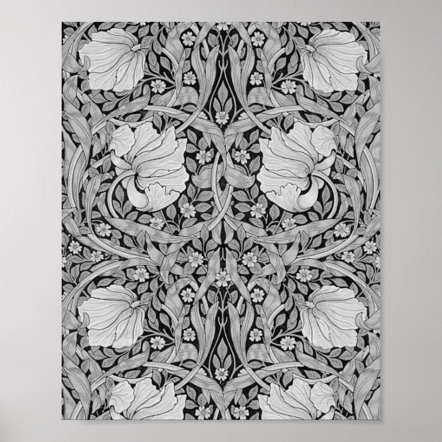Pimpernel Gray Monotone, William Morris Poster (Front)