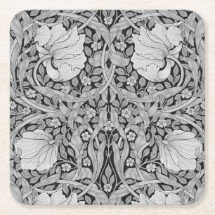 Pimpernel Gray Monotone, William Morris Square Paper Coaster