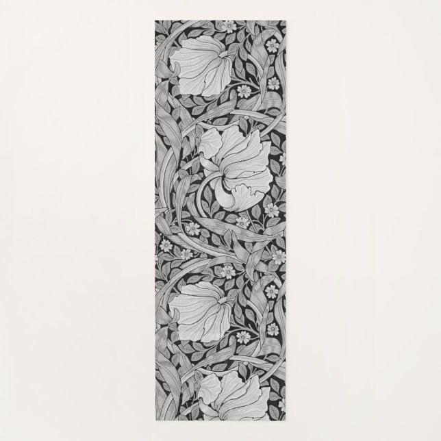 Pimpernel Gray Monotone, William Morris Yoga Mat (Front)