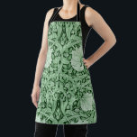 Pimpernel Green, William Morris Apron<br><div class="desc">William Morris (24 March 1834 – 3 October 1896) was a British textile designer, poet, novelist, translator, and socialist activist associated with the British Arts and Crafts Movement. He was a major contributor to the revival of traditional British textile arts and methods of production. His literary contributions helped to establish...</div>