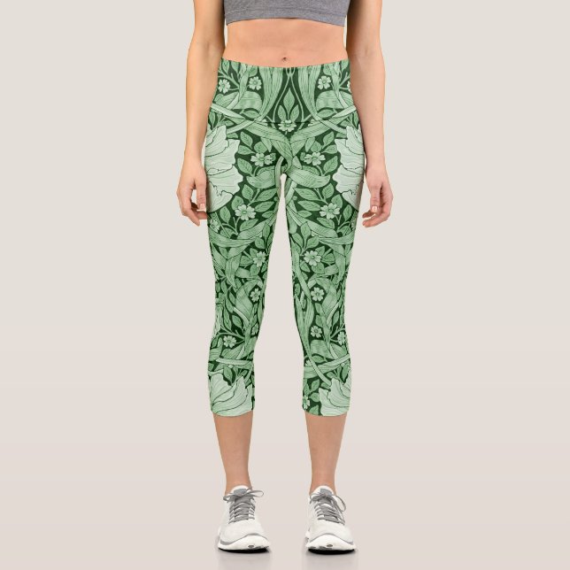 Pimpernel Green, William Morris Capri Leggings (Front)