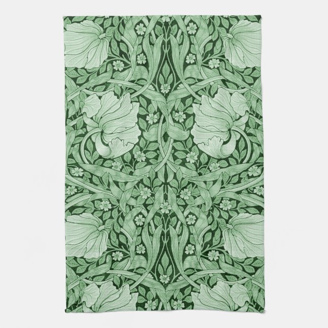 Pimpernel Green, William Morris Kitchen Towel (Vertical)