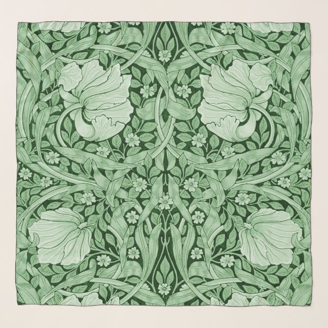 Pimpernel Green, William Morris Scarf (Front)