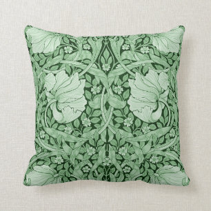 Pimpernel Green, William Morris Throw Pillow