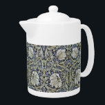 PIMPERNEL IN VINTAGE ORIGINAL - WILLIAM MORRIS TEAPOT<br><div class="desc">A famously popular William Morris design from 1876, an almost symmetrical pattern of entwined leafy foliage and pimpernel plants with small flowers. Considered to be one of his more sophisticated patterns for luxury home design. For many more products and color ways in this historical 19th century Victorian pattern see the...</div>