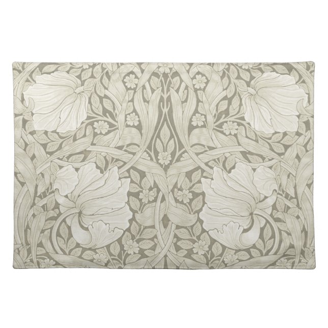 Pimpernel Ivory, William Morris Cloth Placemat (Front)