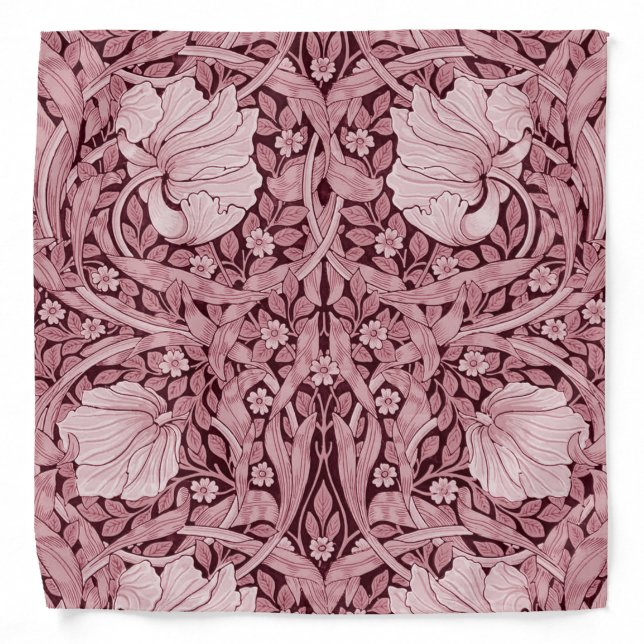 Pimpernel Maroon, William Morris Bandana (Front)