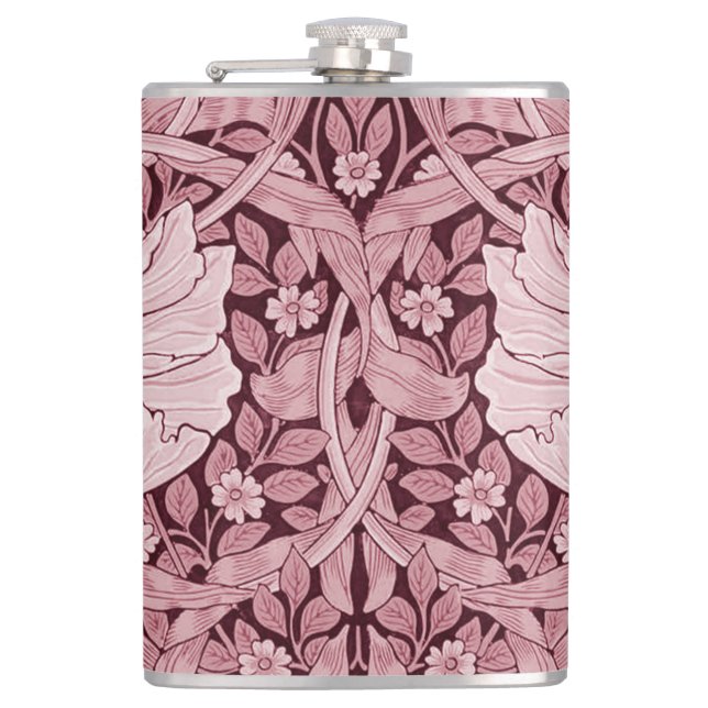 Pimpernel Maroon, William Morris Flask (Front)