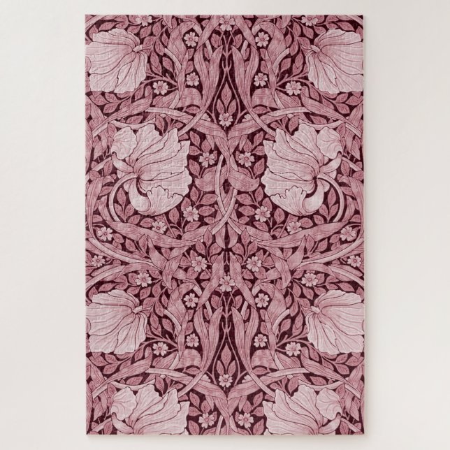 Pimpernel Maroon, William Morris Jigsaw Puzzle (Vertical)