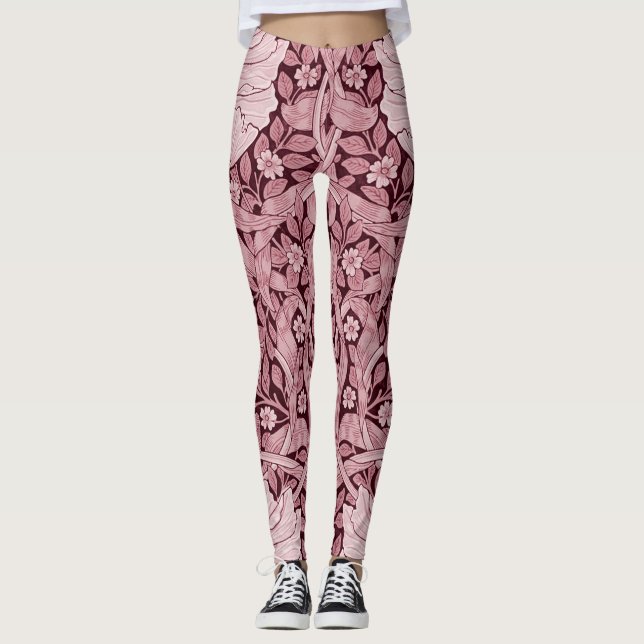 Pimpernel Maroon, William Morris Leggings (Front)