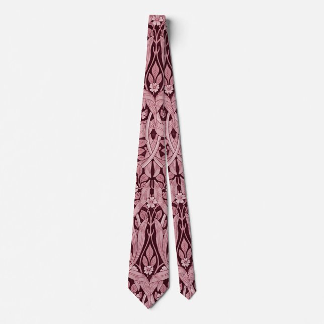 Pimpernel Maroon, William Morris Neck Tie (Front)