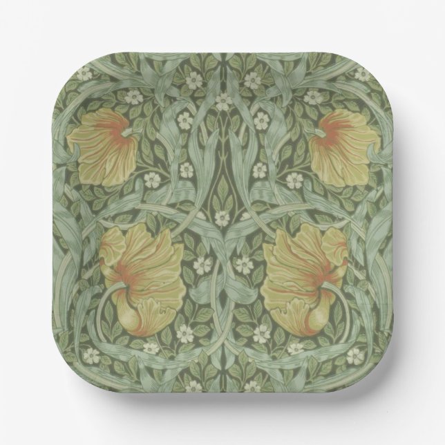 Pimpernel Pattern (by William Morris) Paper Plates (Front)