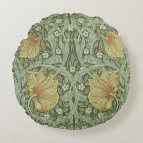 Pimpernel Pattern by William Morris Round Pillow